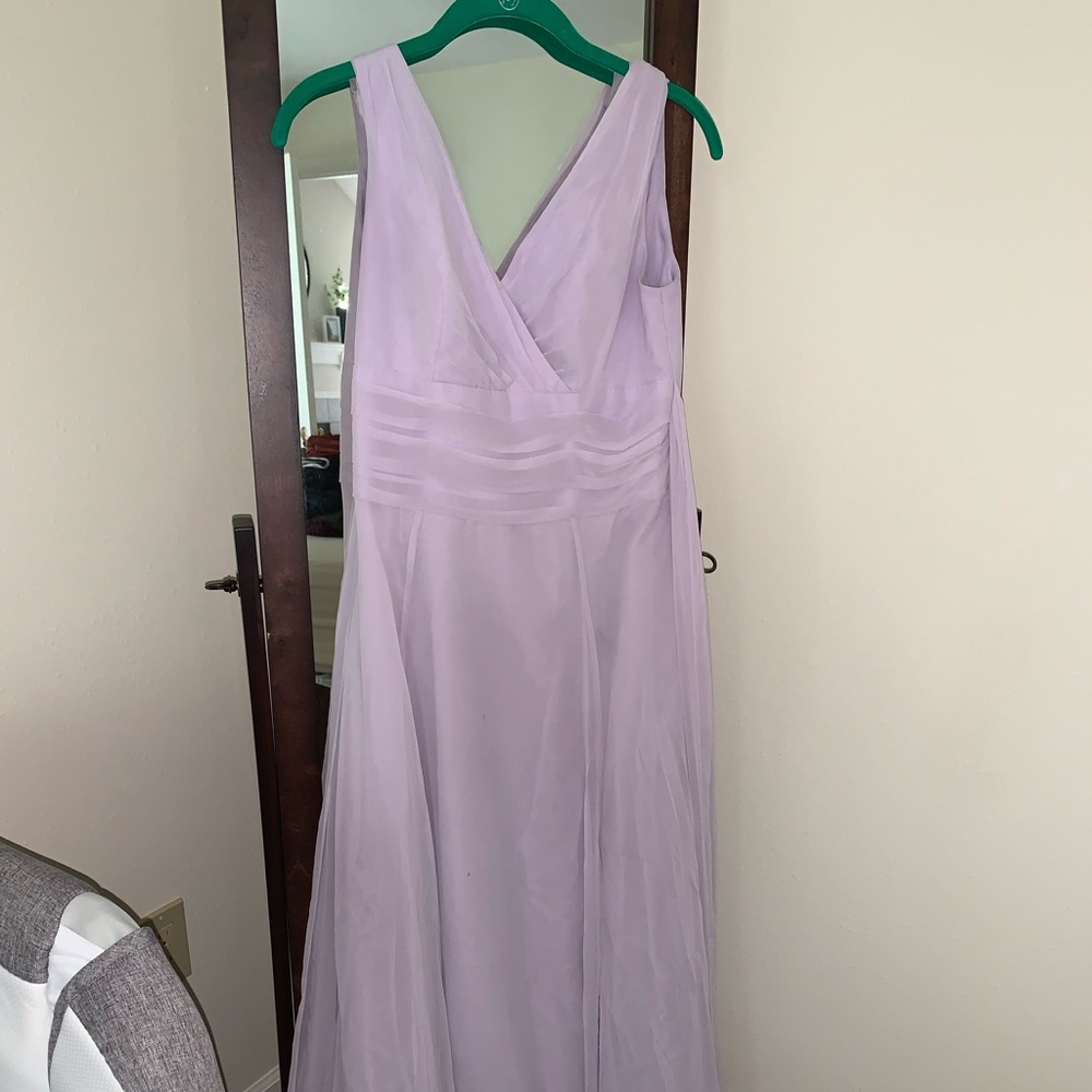 Light purple David’s Bridal bridesmaid dress